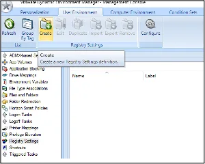 create new registry entry