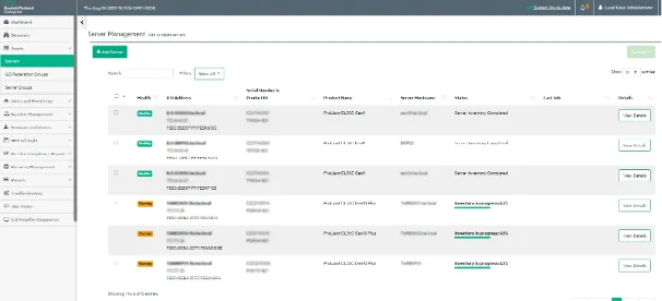 HPE InfoSight dashboard