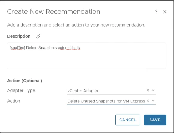 Creating a new Recommendation