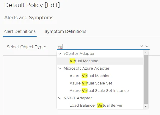 Object Type Selection