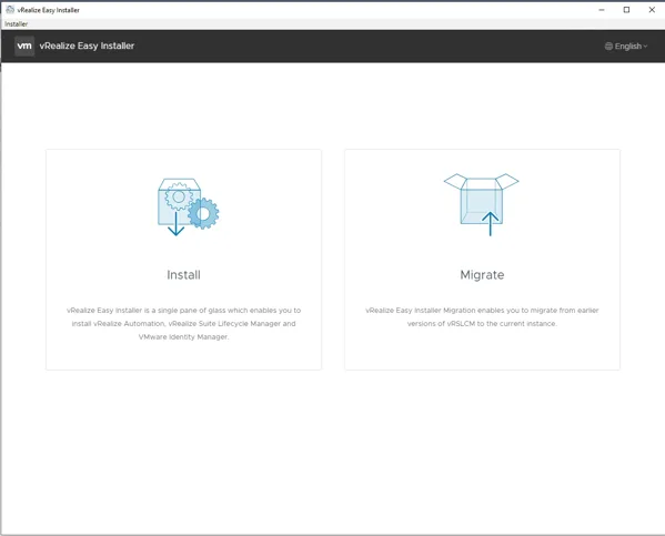 vRA Installation, Bild 1