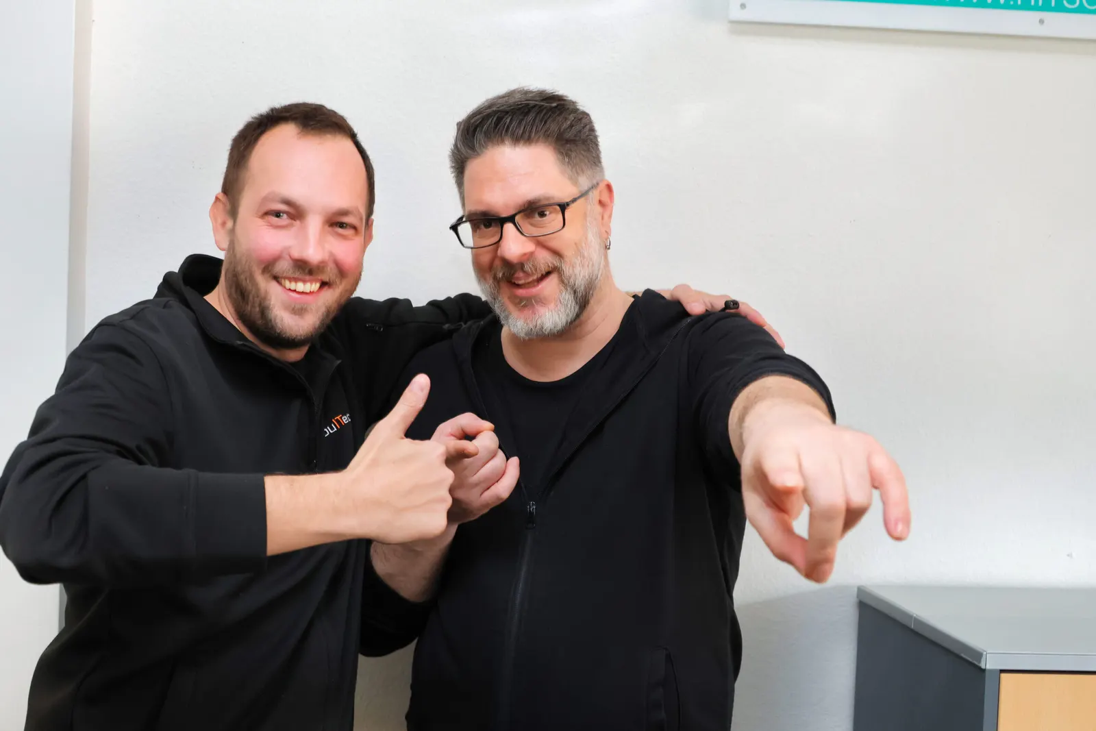 Two colleagues, informal portrait